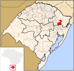 Locator map of Caxias do Sul in Rio Grande do Sul